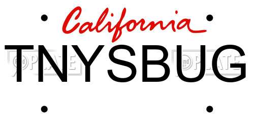 TNYSBUG California License Plate