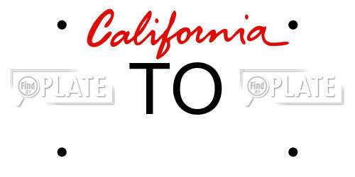 TO California License Plate
