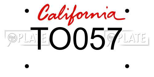 TO057 California License Plate