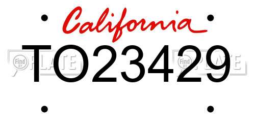 TO23429 California License Plate