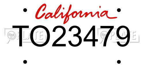 TO23479 California License Plate