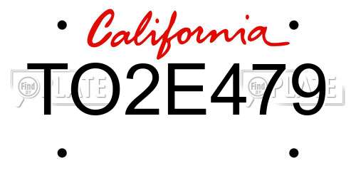 TO2E479 California License Plate