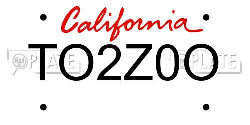 TO2Z0O California License Plate