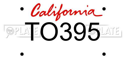TO395 California License Plate