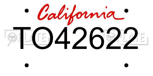 TO42622 California License Plate