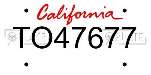 TO47677 California License Plate