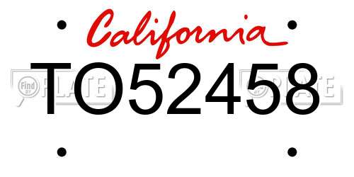 TO52458 California License Plate