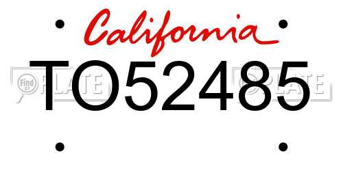 TO52485 California License Plate