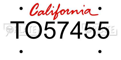 TO57455 California License Plate