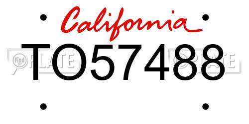 TO57488 California License Plate