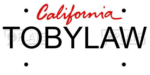TOBYLAW California License Plate