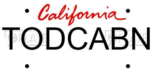 TODCABN California License Plate