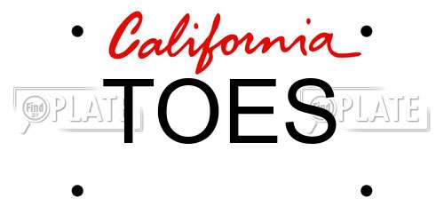 TOES California License Plate