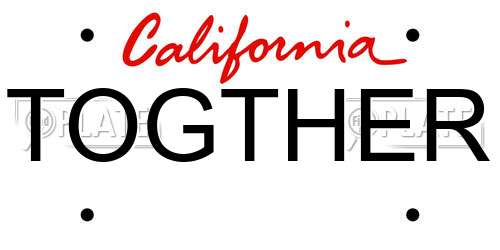 TOGTHER California License Plate