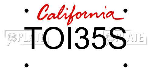 TOI35S California License Plate