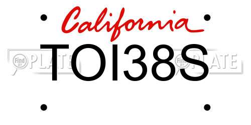 TOI38S California License Plate