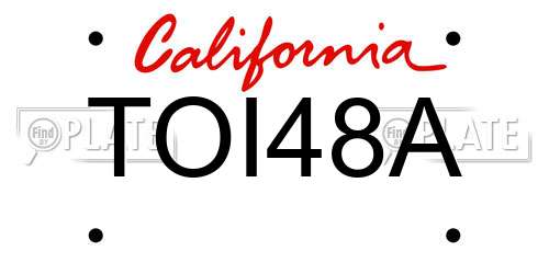 TOI48A California License Plate