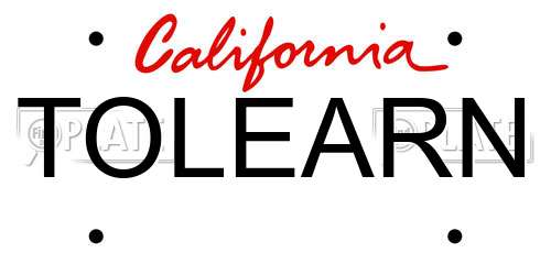 TOLEARN California License Plate