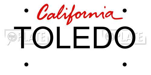 TOLEDO California License Plate