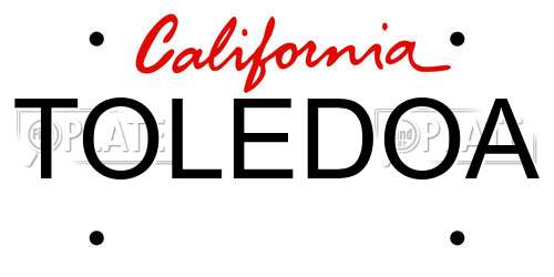 TOLEDOA California License Plate
