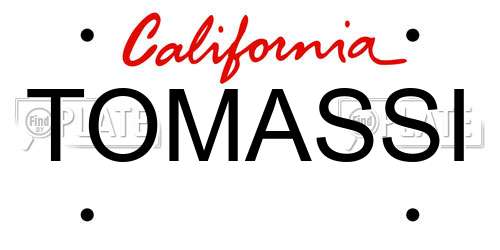 TOMASSI California License Plate