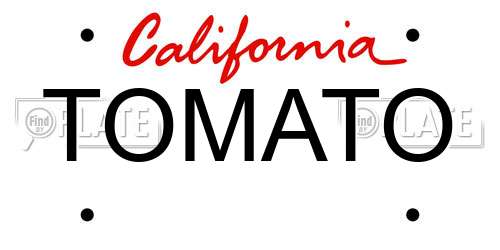 TOMATO California License Plate