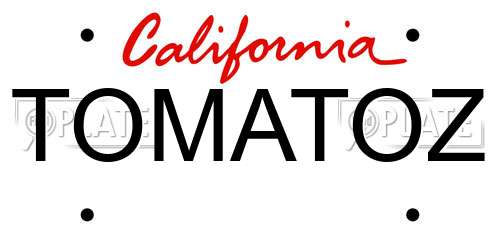 TOMATOZ California License Plate