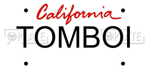 TOMBOI California License Plate