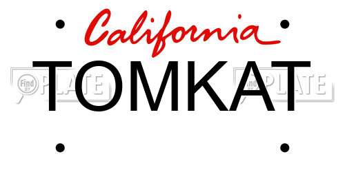 TOMKAT California License Plate
