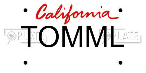 TOMML California License Plate