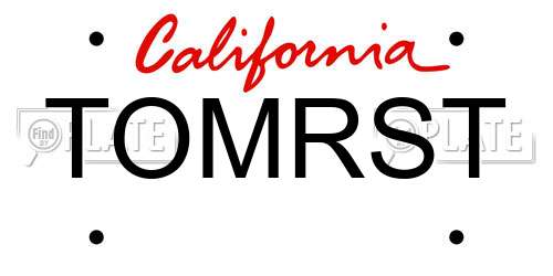 TOMRST California License Plate