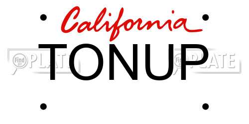 TONUP California License Plate