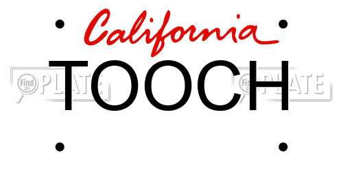 TOOCH California License Plate