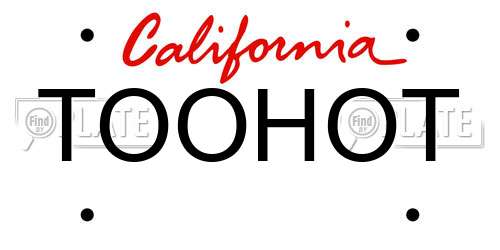 TOOHOT California License Plate