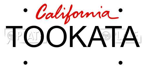 TOOKATA California License Plate