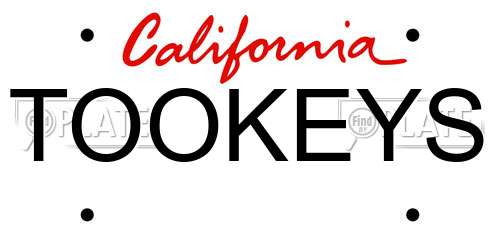 TOOKEYS California License Plate