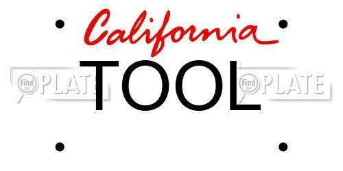 TOOL California License Plate