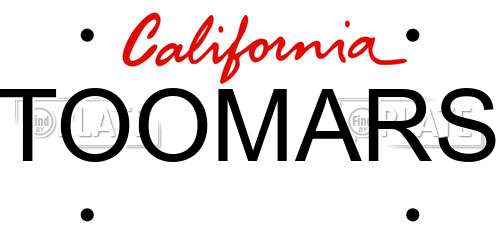 TOOMARS California License Plate
