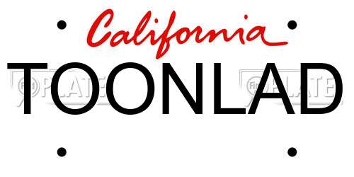 TOONLAD California License Plate