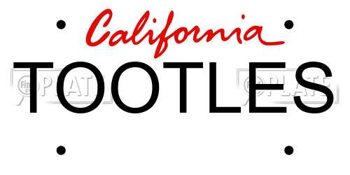 TOOTLES California License Plate