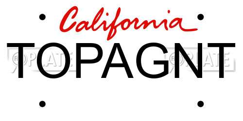 TOPAGNT California License Plate