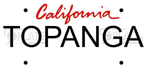 TOPANGA California License Plate