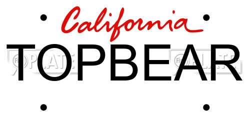 TOPBEAR California License Plate