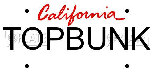 TOPBUNK California License Plate