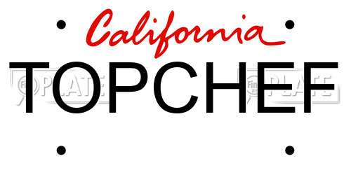 TOPCHEF California License Plate