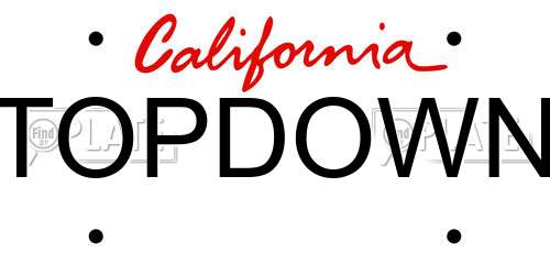 TOPDOWN California License Plate