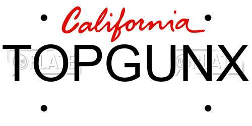 TOPGUNX California License Plate