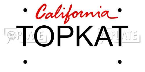 TOPKAT California License Plate