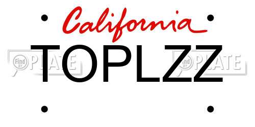TOPLZZ California License Plate