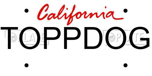 TOPPDOG California License Plate